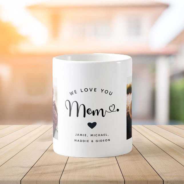 Liebe Sie Mama Hört Custom Zwei Foto Trendy Chic Kaffeetasse (Von Creator hochgeladen)