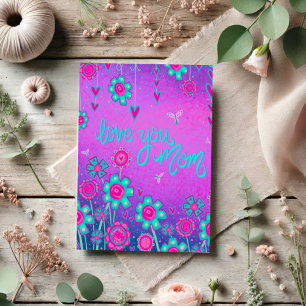 Liebe Sie Mama Inspirivity Blumenherz Lila Karte