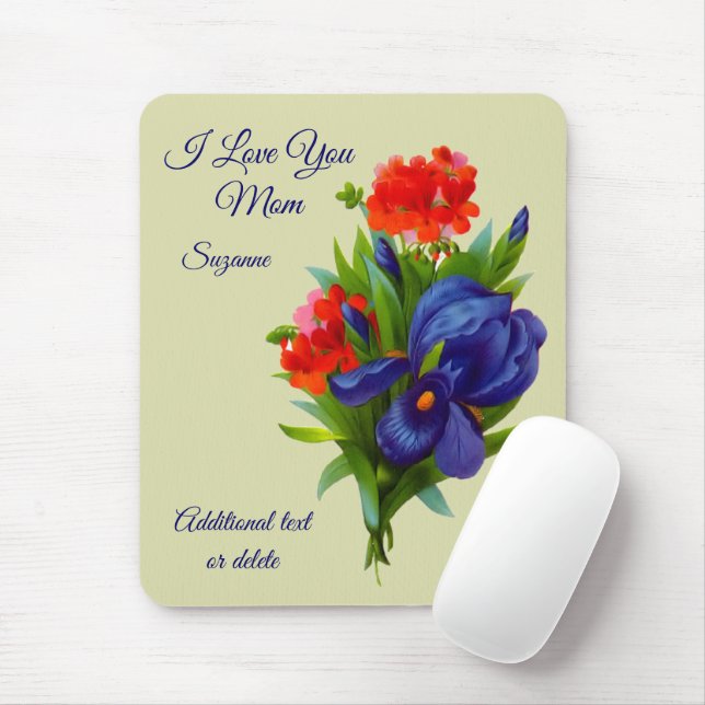 Liebe Sie Mama Iris Blume Bouquet Personalisiert Mousepad (Mit Mouse)