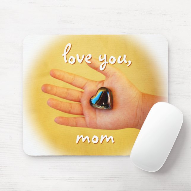 Liebe Sie Mama Kinderhand Blue Heart Fotografie Mousepad (Mit Mouse)