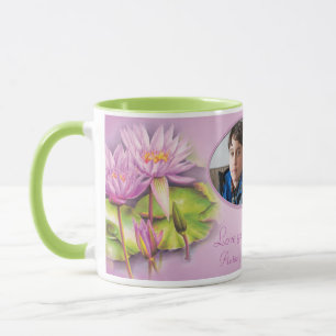 Liebe Sie Mama-/Mammawasserlilien-Foto-Tasse Tasse