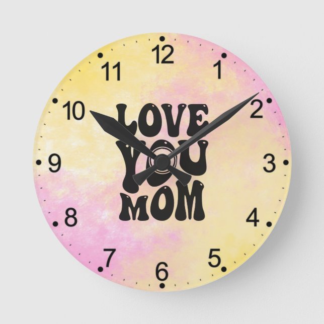 Liebe Sie Mama Muttertag Design-51727 Runde Wanduhr (Vorderseite)
