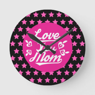 Liebe Sie Mama Muttertagsdesign-11996 Runde Wanduhr