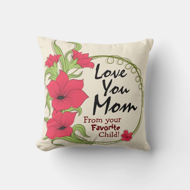 Liebe Sie Mama Personalisiertes Blumenwirbel Kisse Kissen (Vorderseite)
