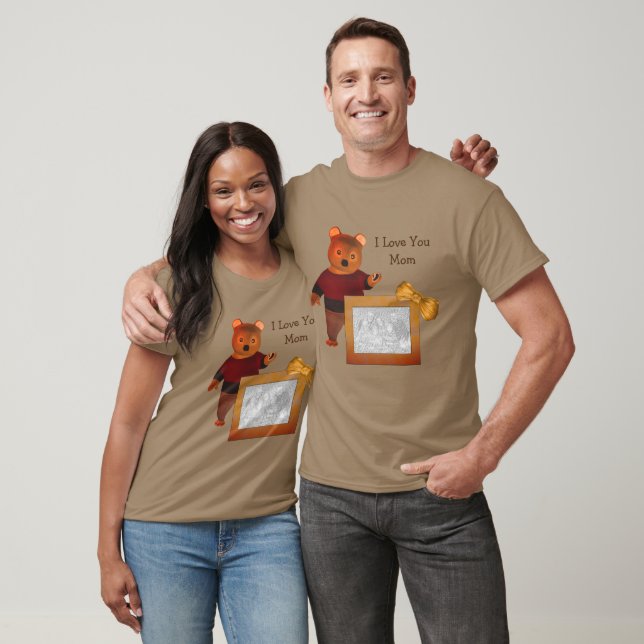 Liebe Sie Mama Personalisiertes Foto Niedlicher Bä T-Shirt (Unisex)