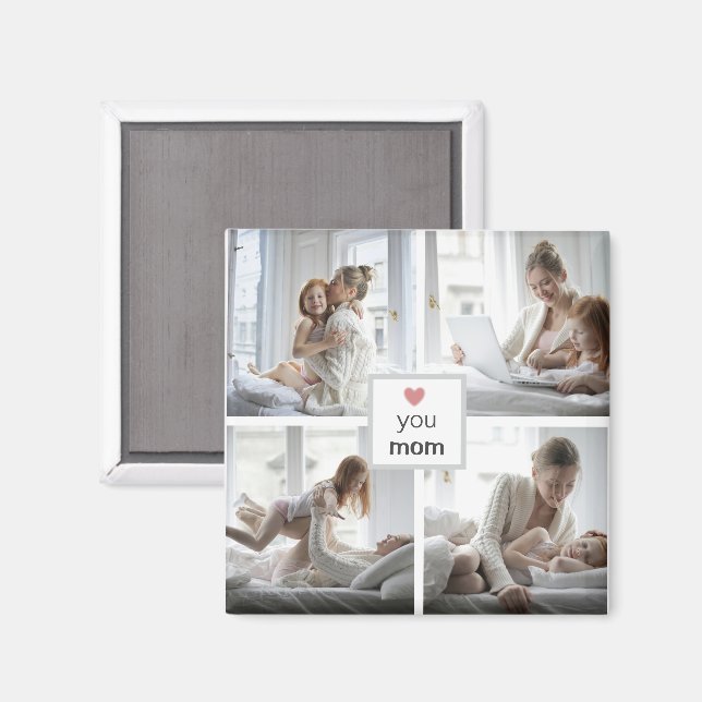 Liebe Sie Mama - Personalisiertes Geschenk Foto Ma Magnet (Vorderseite/Rückseite)