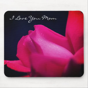 Liebe Sie Mama Red Rosenknospe Blume Mousepad