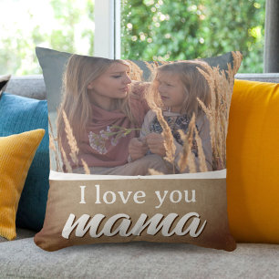 Liebe Sie Mama Script Rustic Mother Family Foto Kissen