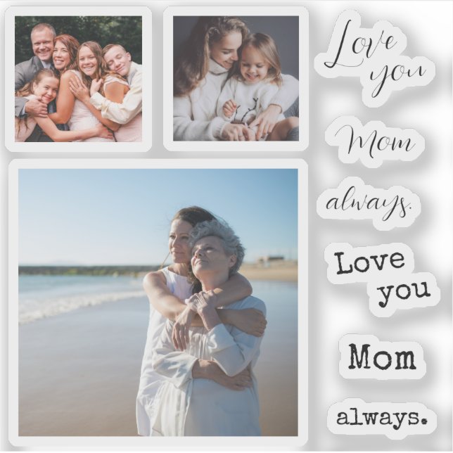 Liebe Sie Mama sentimentales Foto Aufkleber (Vorderseite)
