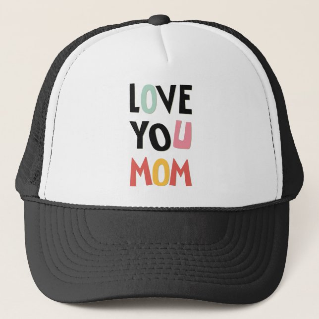 Liebe Sie Mama Trucker Hat Truckerkappe (Vorderseite)