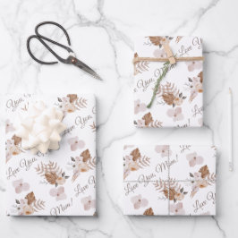 Liebe Sie Mama Wrapping Paper Flat Sheet Set 3 Geschenkpapier Set