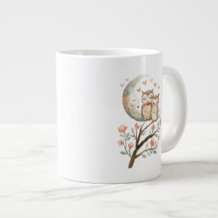Liebe Sie Mami Niedliche Eule und Baby Liebe Jumbo-Tasse
