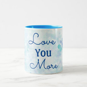Liebe Sie mehr Bläschen Blue Watercolor Kaffee Tas Zweifarbige Tasse