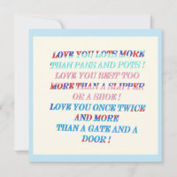 Liebe Sie mehr Gelegenheitsgeschenk mit Worten