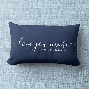 Liebe Sie Mehr Individuelle Name Valentinstag neu Lendenkissen