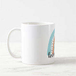 Liebe Sie mehr Regenbogen Herz Blue Peach Kaffeetasse