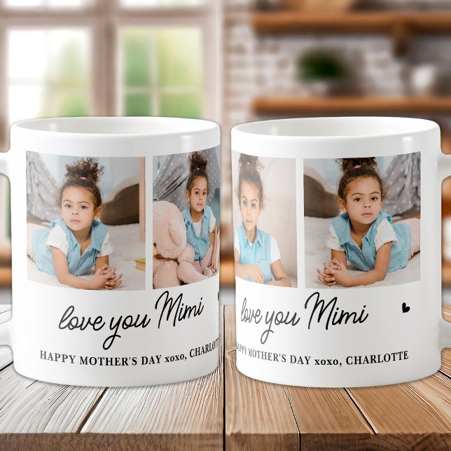 Liebe Sie Mimi Custom Modern Simple Oma 4 Foto Kaffeetasse (Von Creator hochgeladen)