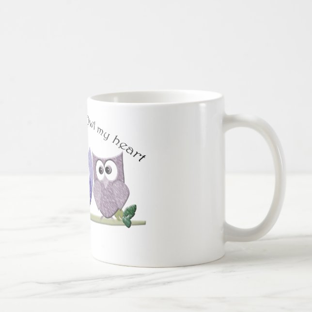 Liebe Sie mit Eule mein Herz, niedliche Kaffeetasse (Rechts)