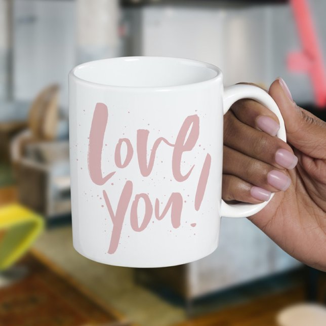 Liebe Sie modernen rot rosa Valentinstag Kaffeetasse (Von Creator hochgeladen)