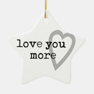 Liebe Sie moderner Schwarz-weißes graues Herz Keramik Ornament