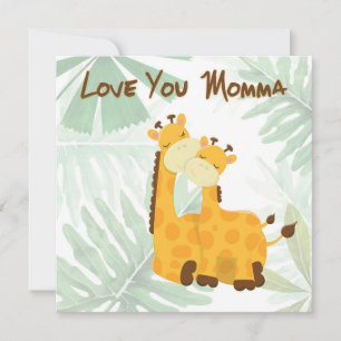 Liebe Sie Momma Zwei Giraffen Benutzerdefinierter  Karte