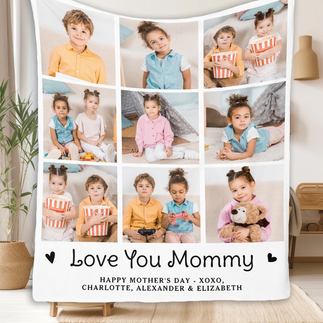 Liebe Sie MOMMY Custom Mother's Day 9 Foto Collage Fleecedecke (Von Creator hochgeladen)