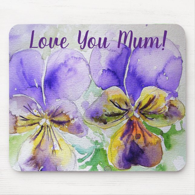 Liebe Sie Mum Lila Blumenrechner Maus Mat Pad Mousepad (Vorne)