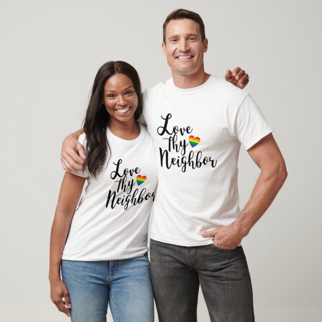 LIEBE SIE NACHBARN RAINBOW HERZ T-Shirt (Unisex)