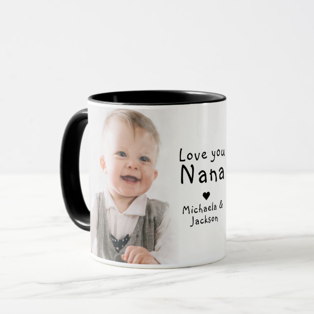 Liebe Sie Nana/Oma/Granny/Nan/Andere 2-Foto-Tasse Tasse (Vorderseite Links)