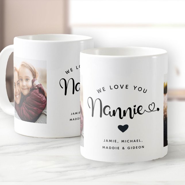 Liebe Sie Nannie Hearts Custom Zwei Foto Kaffee Ta Kaffeetasse (Von Creator hochgeladen)