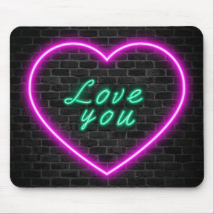 Liebe Sie Neon signieren Maus Pad Mousepad