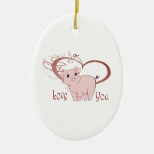 Liebe Sie, niedliche Piggy Kunst Keramik Ornament