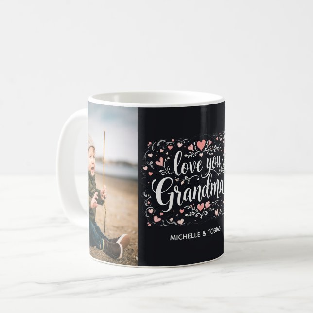 Liebe Sie Oma 2 Foto Großmutter Geschenk Kaffeetasse (Vorderseite Links)