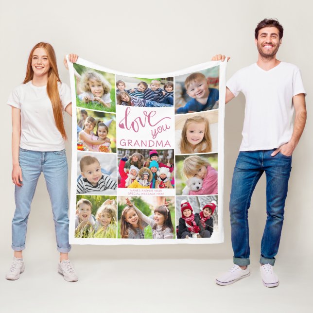 Liebe Sie Oma FotoCollage 11 Bilder Fleecedecke (Beispiel)