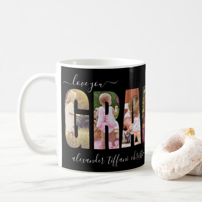 Liebe Sie Oma Fotocollage Briefe Kaffeetasse (Mit Donut)
