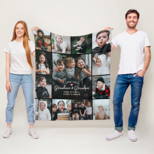 Liebe Sie Oma & Opa/andere FotoCollage Fleecedecke