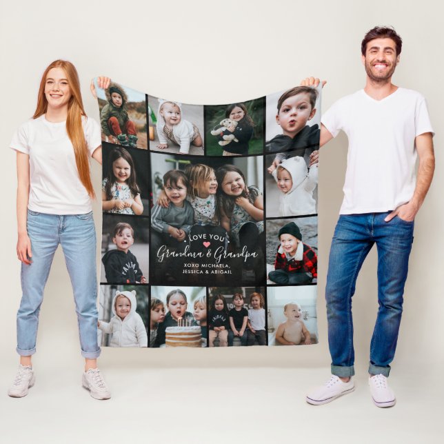 Liebe Sie Oma & Opa/andere FotoCollage Fleecedecke (Beispiel)