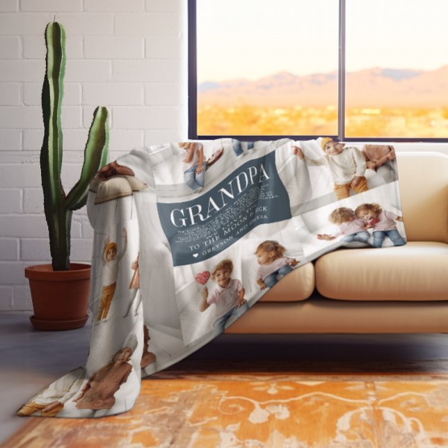 Liebe Sie Opa | Benutzerdefinierte Nachrichtendate Fleecedecke (Von Creator hochgeladen)