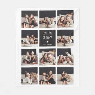 Liebe Sie Opa Fotosammlung Handgeschriebener Text Fleecedecke