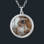 Liebe Sie Papa < personalisiertes Foto Versilberte Kette<br><div class="desc">Liebe Sie Papa personilisierte Foto Halsketten ,  perfekte Geschenke für den Tag des Vaters,  Vater Geburtstag.</div>