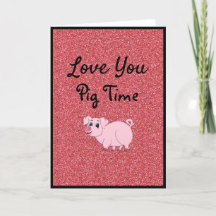 Liebe Sie Pig-Time-Valentinstag-Karte Feiertagskarte