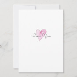 Liebe Sie Pink Artisan Watercolor Herzmuster Mitteilungskarte
