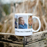 Liebe Sie Pop Frohes Vatertag 2023 5 Foto Kaffeetasse<br><div class="desc">Niedliche väterliche Tasse personalisiert mit 5 Fotos,  Liebe Sie Pop Typografie und Enkel Namen.</div>