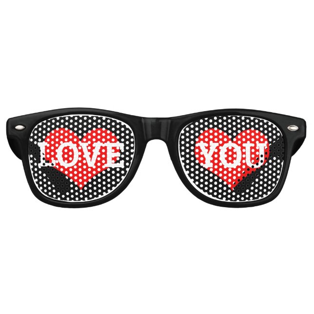 LIEBE SIE Retro Schatten / Fun Party Sonnenbrille (Vorderseite)