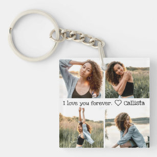 Liebe Sie Romantische Sweet Foto Collage Schlüsselanhänger