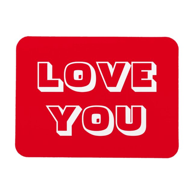 Liebe Sie rot-weiß-moderne fette Typografie niedli Magnet (Horizontal)