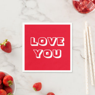 Liebe Sie rot-weiß-moderne fette Typografie niedli Serviette