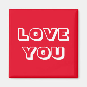 Liebe Sie rot-weiße moderne fette Typografie niedl Magnet