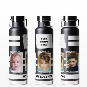 Liebe Sie Schwarz-weiß beste Papa je 3 Fotos Trinkflasche