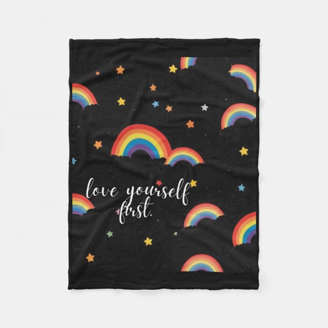 Liebe Sie selbst Erste Regenbogenpresse Fleecedecke (Vorderseite)